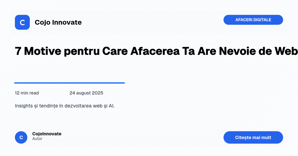 7 Motive Pentru Care Fiecare Afacere Are Nevoie de un Website în 2025 - Featured Image