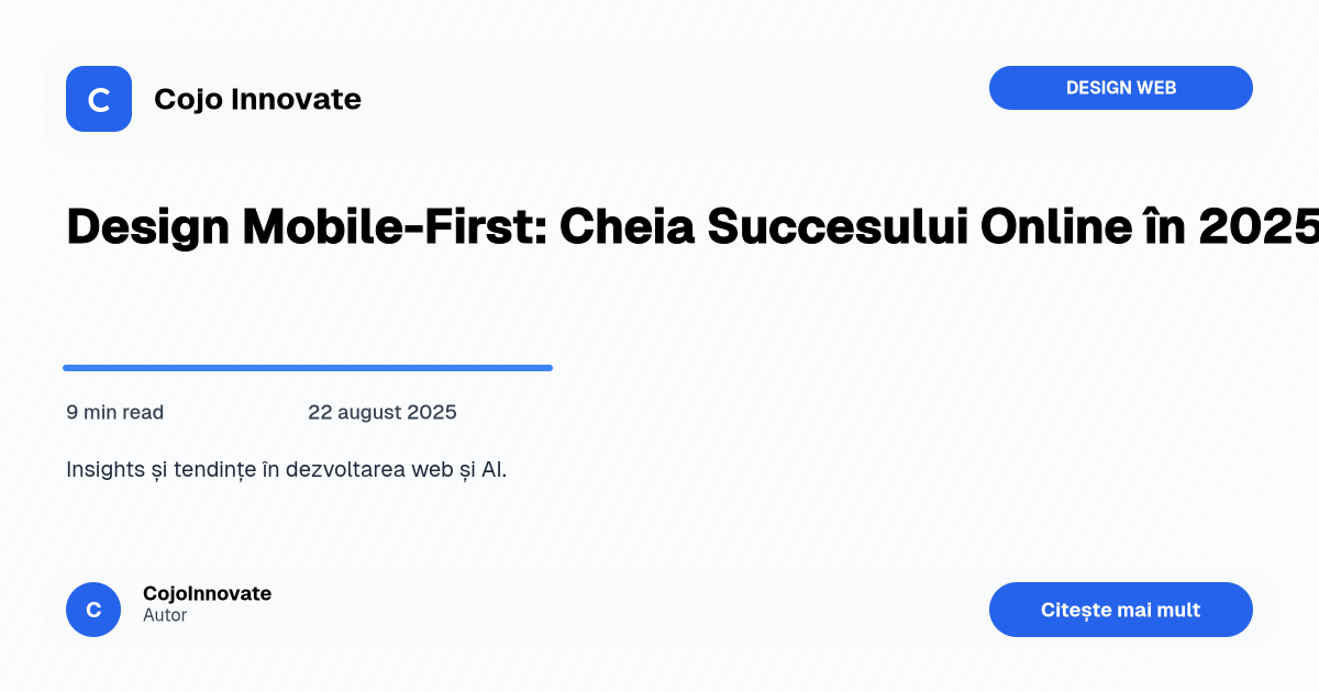 Design Mobile-First: Cheia Succesului Online în 2025 - Featured Image